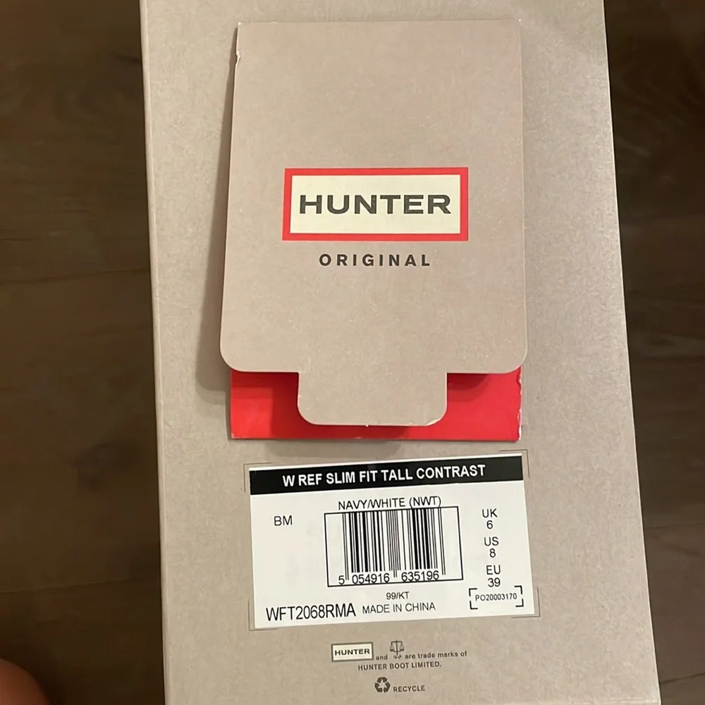 Women’s Navy & White Hunter Boots - Picture 5 of 5